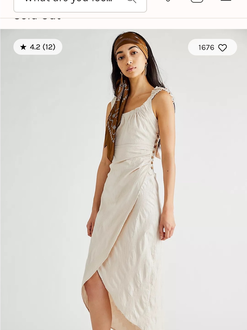 Free People At Dusk Midi Dress L in Little Rabbit, RARE SOLD OUT